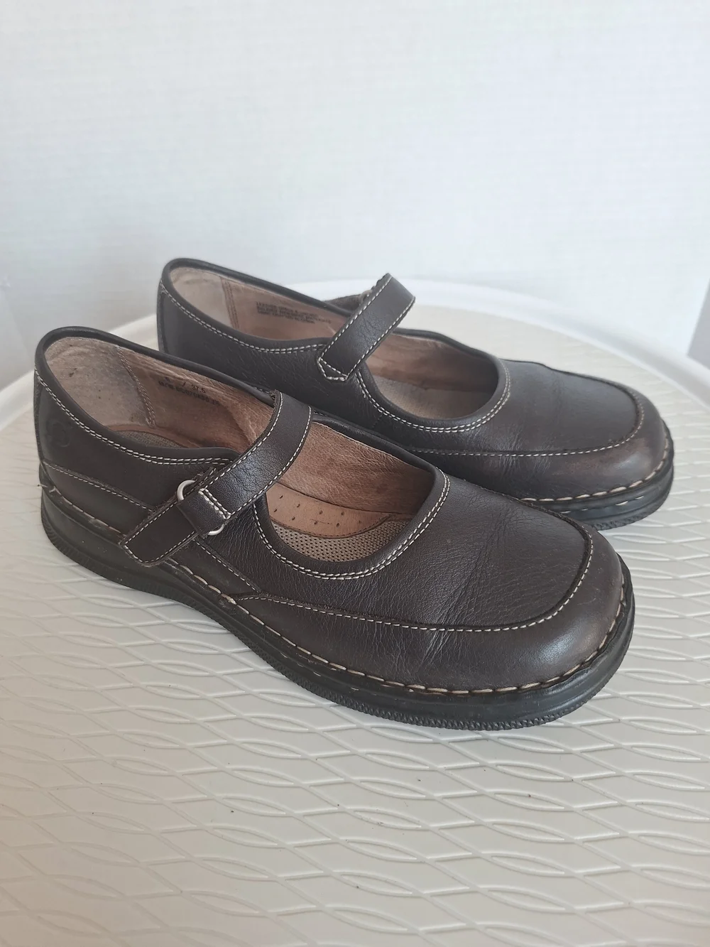 💙Born Brown Leather Mary Jane Comfort Shoes 🤍>>>Size 5 / 37.5 - Picture 3 of 16